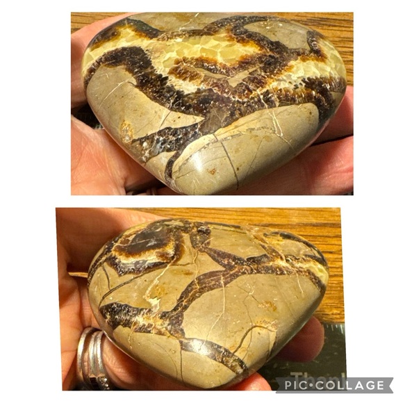 Beautiful Septarian heart shaped palm stone #3 - Picture 10 of 15